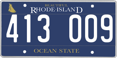 RI license plate 413009