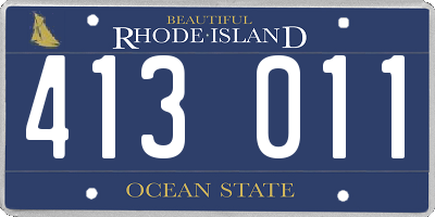 RI license plate 413011