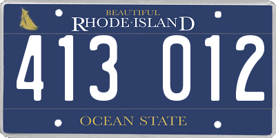 RI license plate 413012