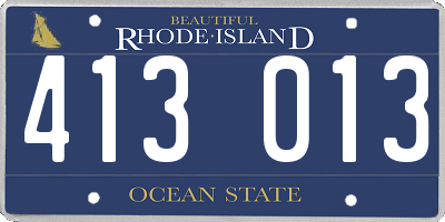 RI license plate 413013