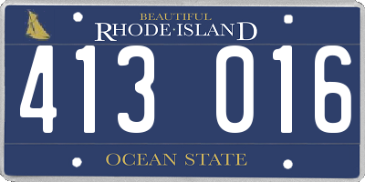 RI license plate 413016