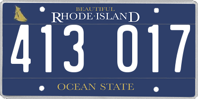 RI license plate 413017