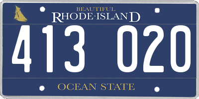 RI license plate 413020