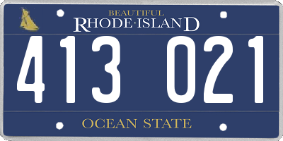 RI license plate 413021