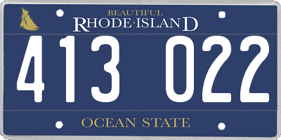 RI license plate 413022