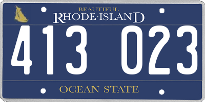RI license plate 413023