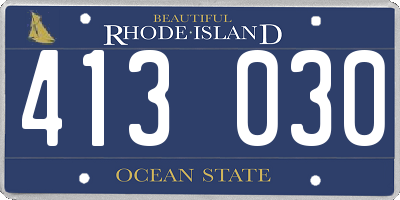 RI license plate 413030