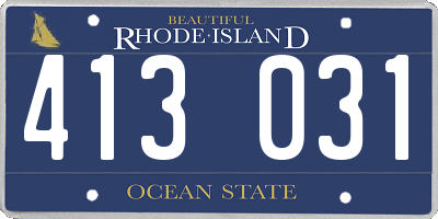 RI license plate 413031