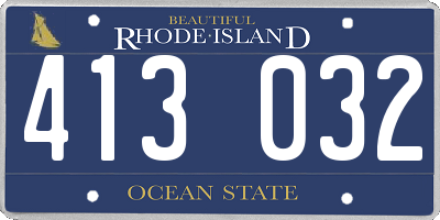 RI license plate 413032