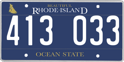 RI license plate 413033