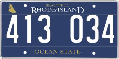 RI license plate 413034