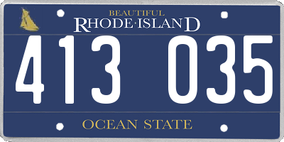 RI license plate 413035