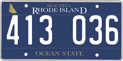 RI license plate 413036