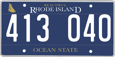 RI license plate 413040