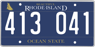 RI license plate 413041