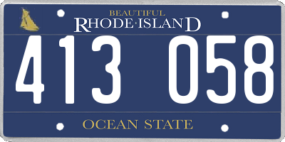RI license plate 413058