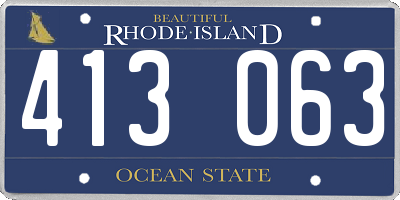 RI license plate 413063