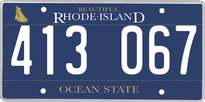 RI license plate 413067