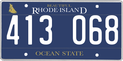 RI license plate 413068