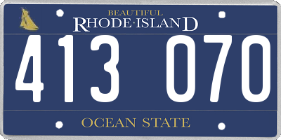 RI license plate 413070