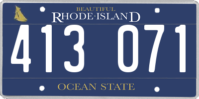 RI license plate 413071