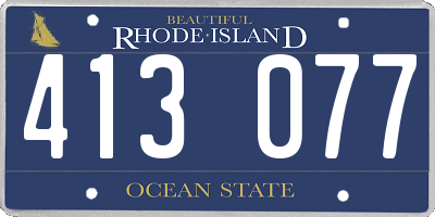 RI license plate 413077