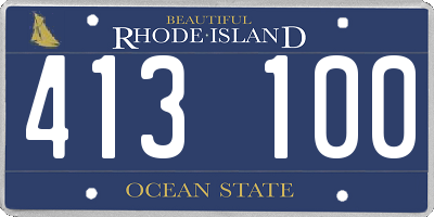 RI license plate 413100