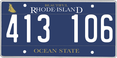 RI license plate 413106
