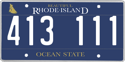 RI license plate 413111