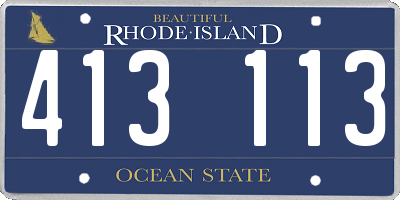 RI license plate 413113