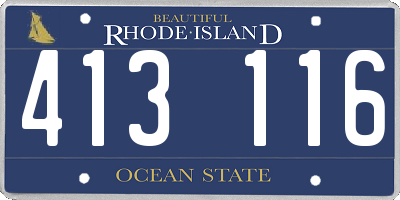 RI license plate 413116