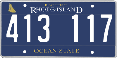 RI license plate 413117