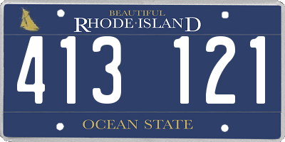 RI license plate 413121