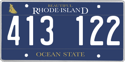 RI license plate 413122