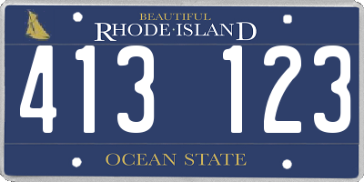 RI license plate 413123