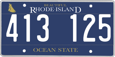 RI license plate 413125