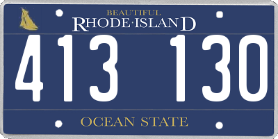 RI license plate 413130