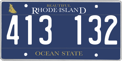 RI license plate 413132