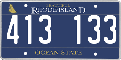 RI license plate 413133