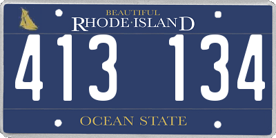 RI license plate 413134
