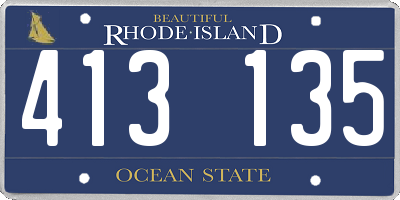 RI license plate 413135