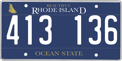 RI license plate 413136
