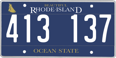 RI license plate 413137