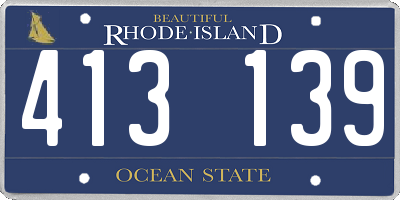 RI license plate 413139