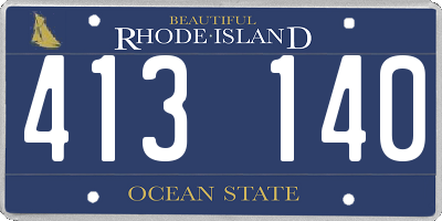 RI license plate 413140