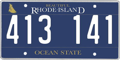 RI license plate 413141