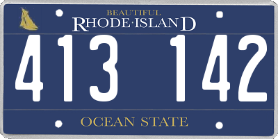 RI license plate 413142