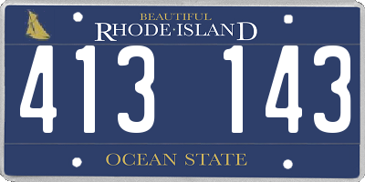RI license plate 413143