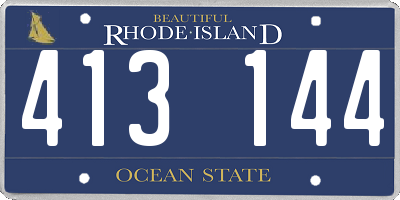 RI license plate 413144