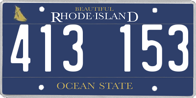RI license plate 413153